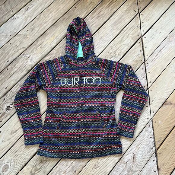 Burton Women's Aztec Peak Fleece Lined Colorful Hoodie Jacket Size XL - Picture 1 of 9